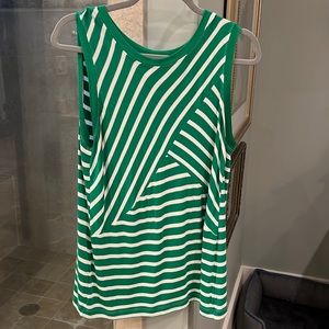 Cabi green and white striped tank/worn once/cute just a little big for me